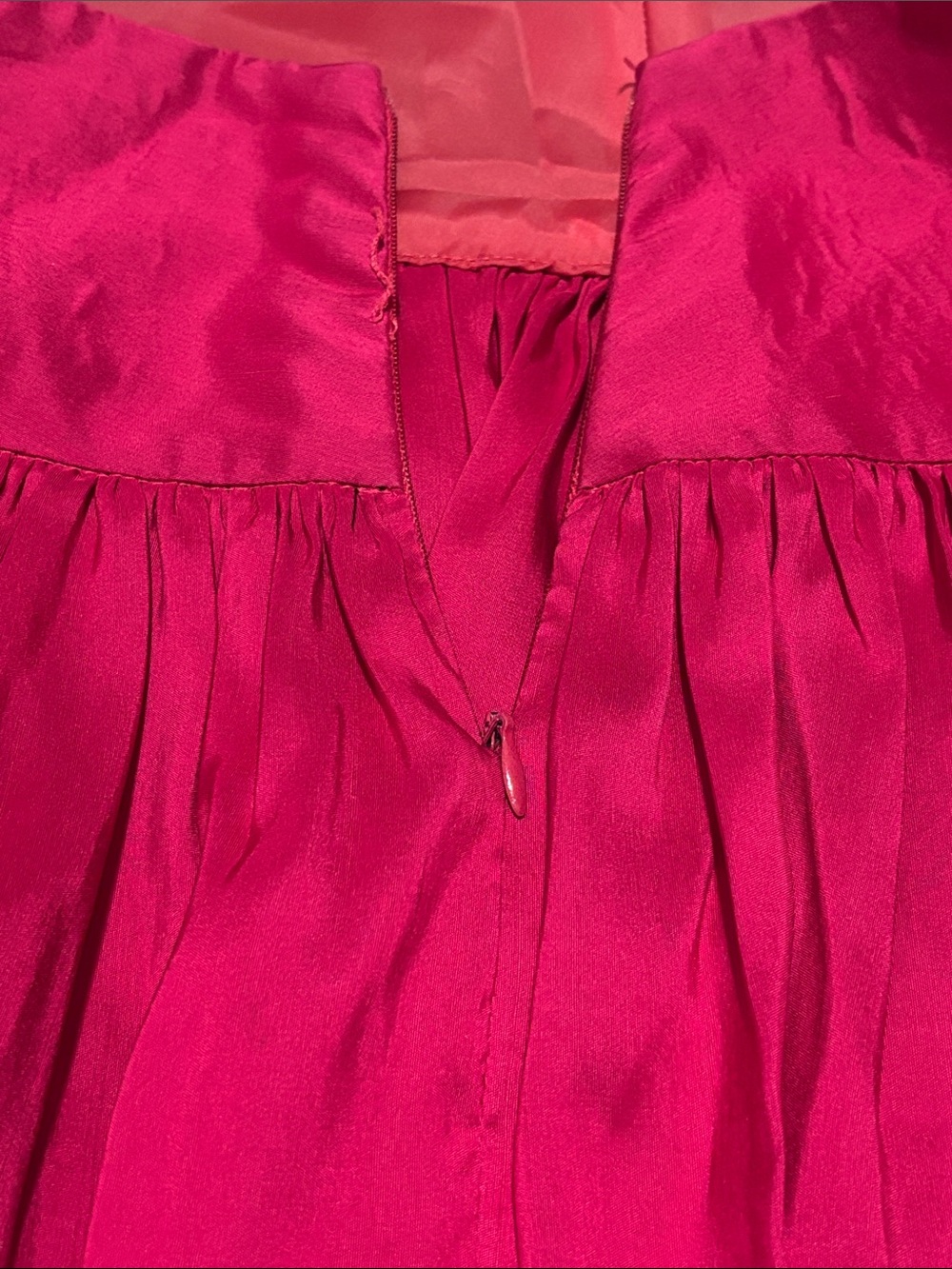 Transitions Vintage Silk Midi Dirndl Skirt EUC Fuchsia. Size 10 - Picture 9 of 9
